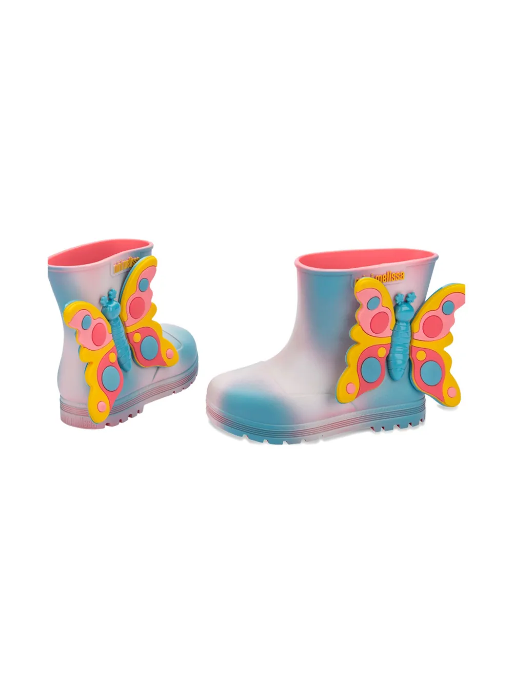 Mini Melissa butterfly motif wellies Blauw