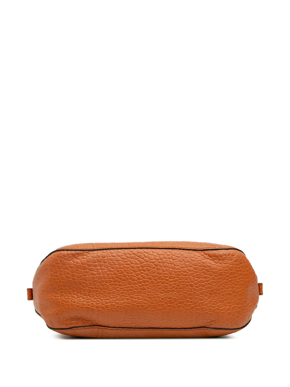 Pre-owned Burberry 2000-2017 Small Heritage Grain Check Embossed Orchard Bowling Bag Satchel In Orange