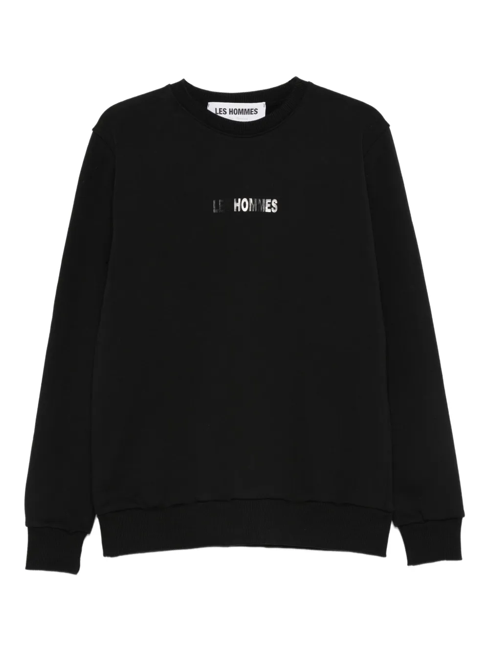 Les Hommes Urban Logo-detail Crew-neck Sweater In Black