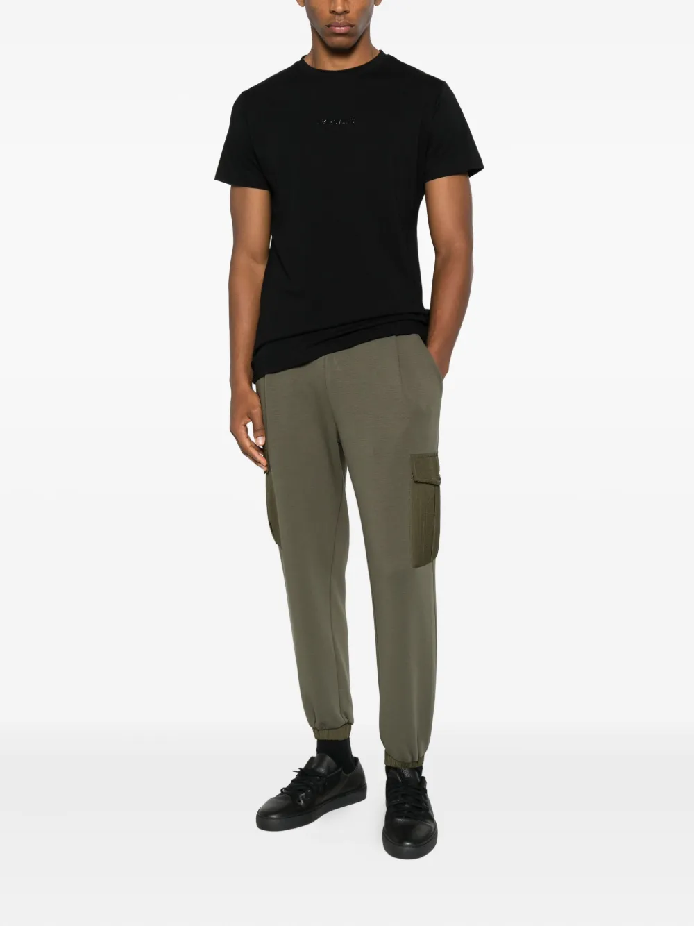 Les Hommes Urban T-shirt met ronde hals - Zwart