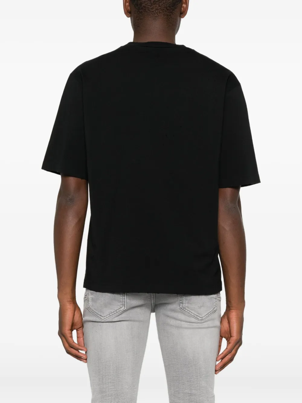 Dsquared2 Graphic Print Crew Neck Short Sleeve Top In Black