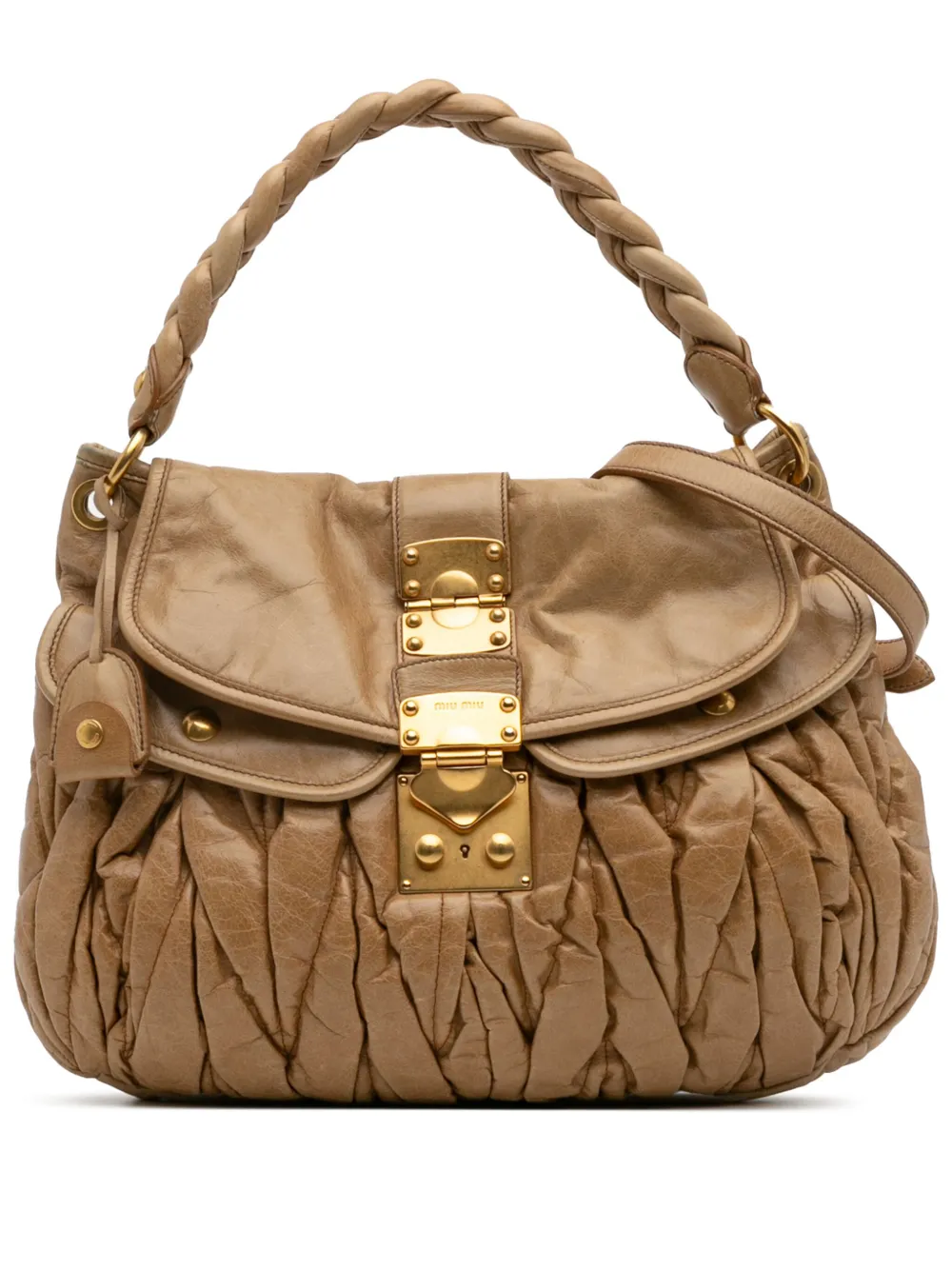 Miu Miu Pre-Owned 2010 Matelasse Nappa Coffer satchel | Brown | Image 1
