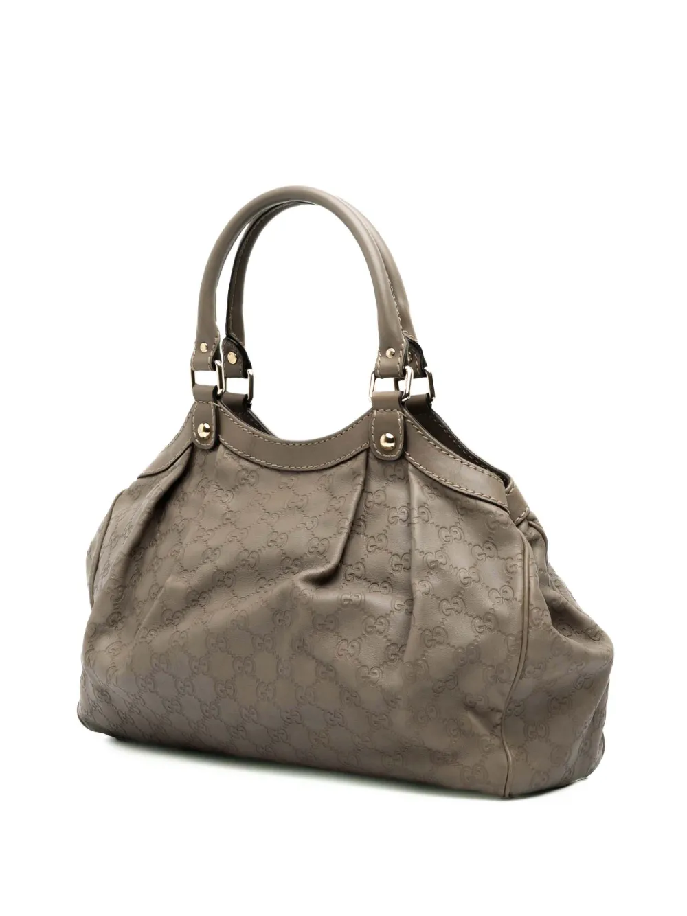Pre-owned Gucci 2000-2015 Medium Ssima Sukey Tote Bag In Brown
