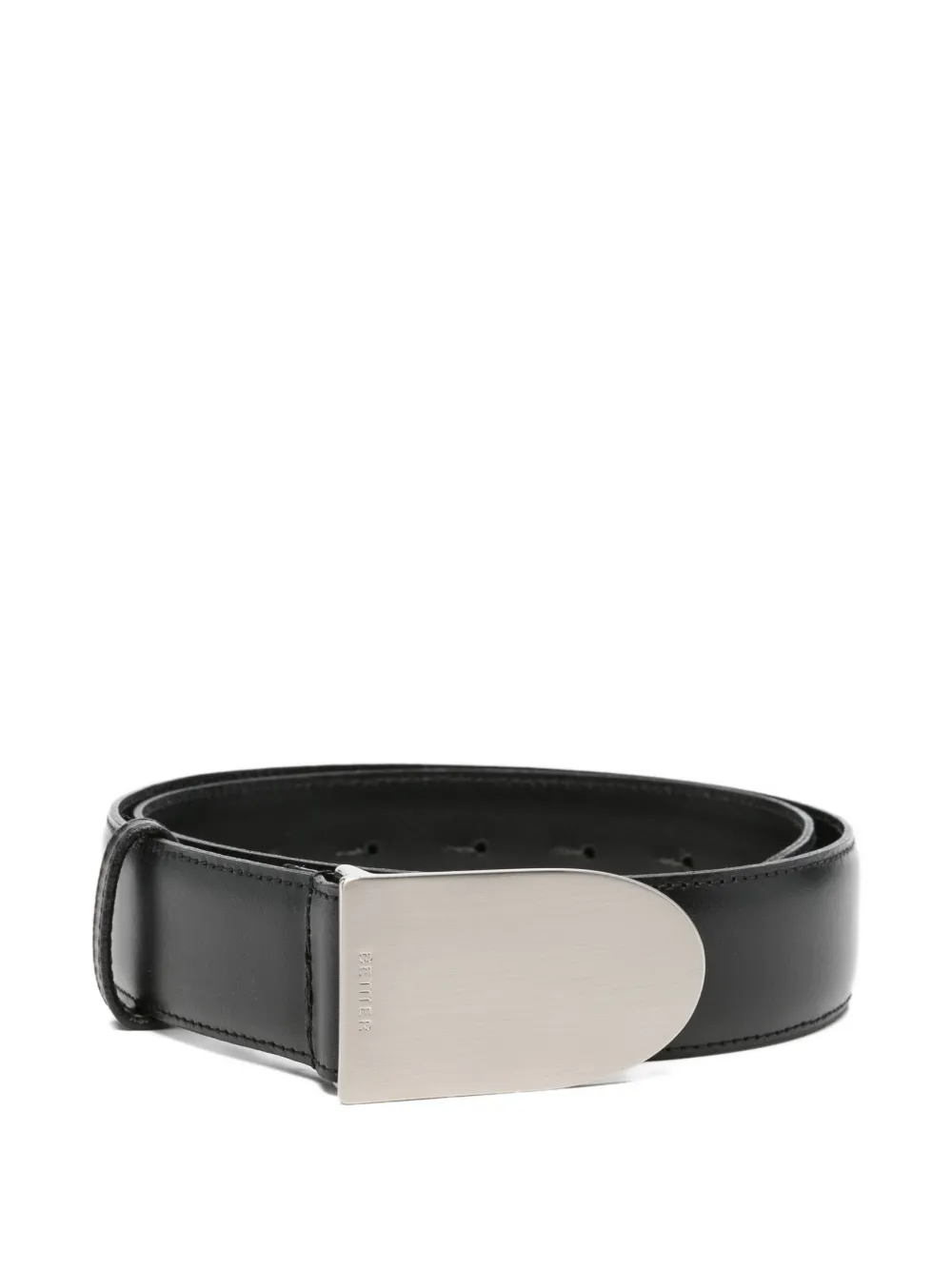 Bettter Buckled Leather Belt In Black