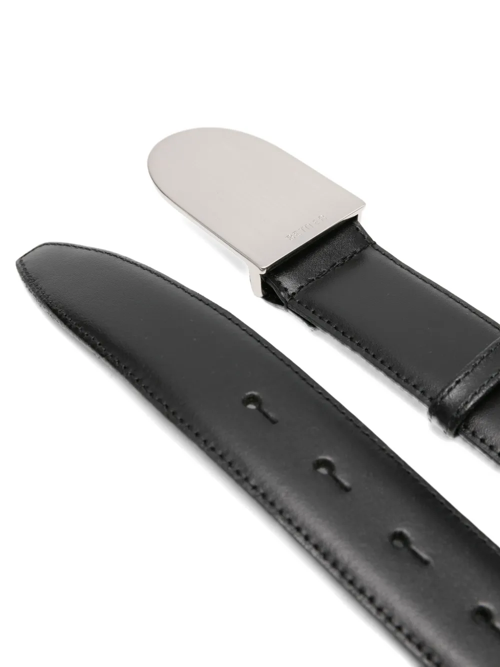 Bettter Buckled Leather Belt In Black