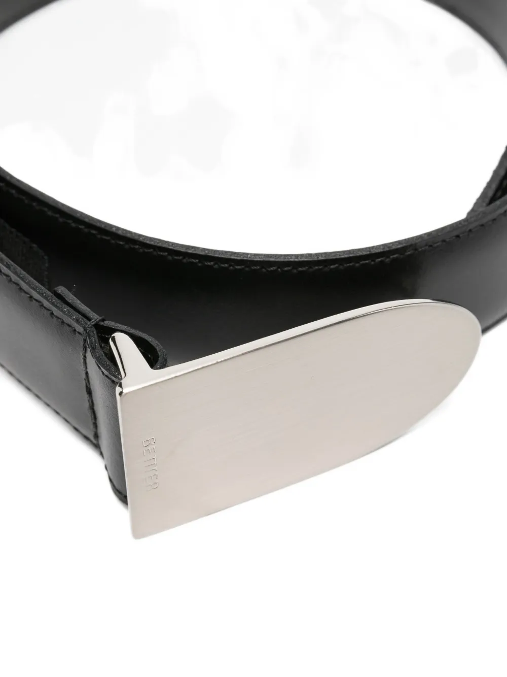 Bettter Buckled Leather Belt In Black