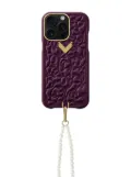VELANTE flower-embossed iPhone 16 Pro case - Purple