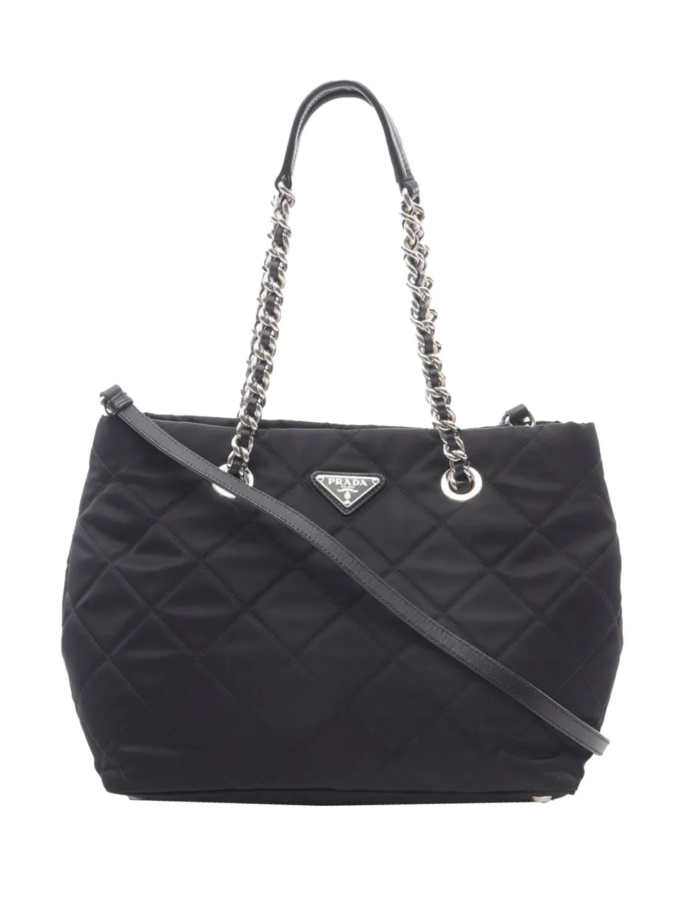 Prada Pre-Owned 2013-2025 Impuntu Tessuto Open Convertible Tote satchel | Black | Image 1