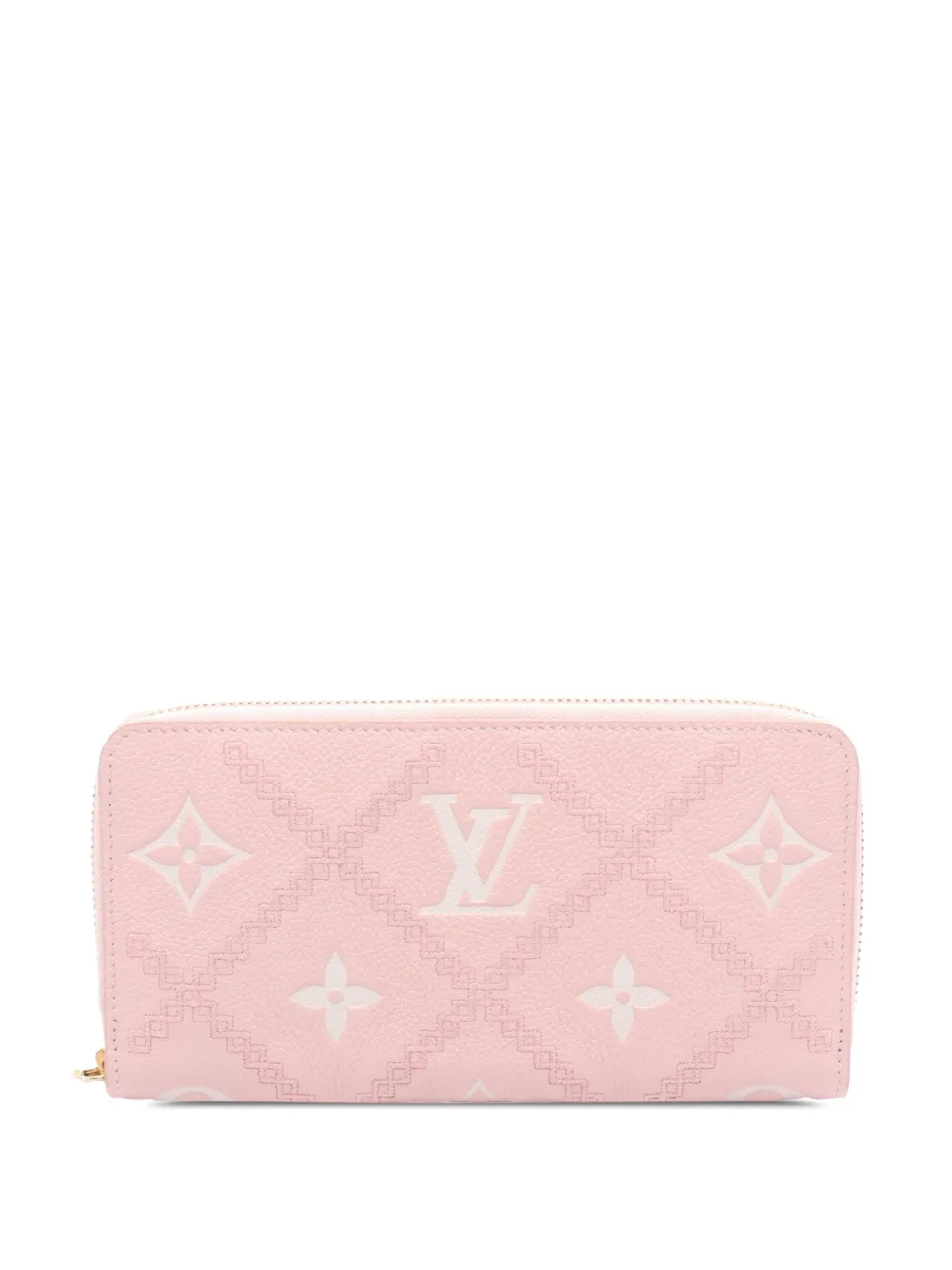 Louis Vuitton Pre-Owned 2021-2025 バイカラー モノグラムアンプラント ブロダリーズ ジッピーウォレット Louis Vuitton Pre-Owned 2021-2025 バイカラー モノグラムアンプラント ブロダリーズ ジッピーウォレット