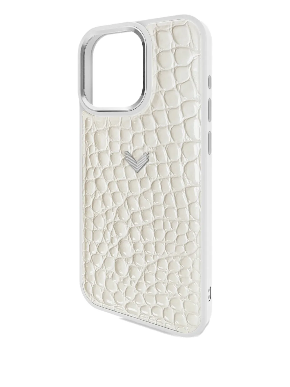 Velante Crocodile-texture Iphone 16 Pro Case In White
