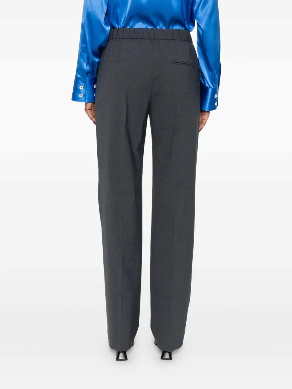 Covert Pressed-crease Trousers In Gray
