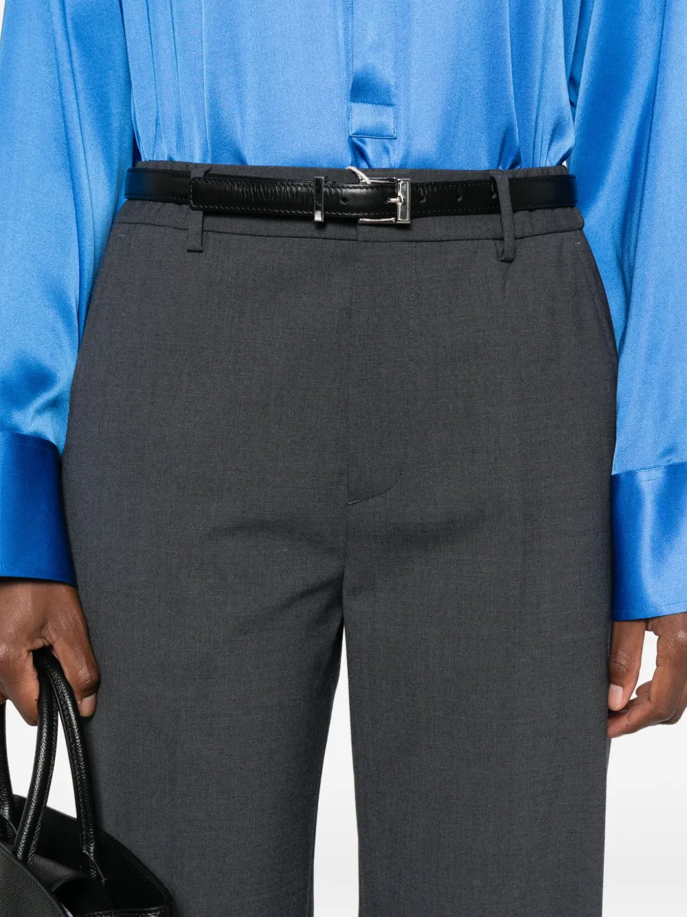 Covert Pressed-crease Trousers In Gray
