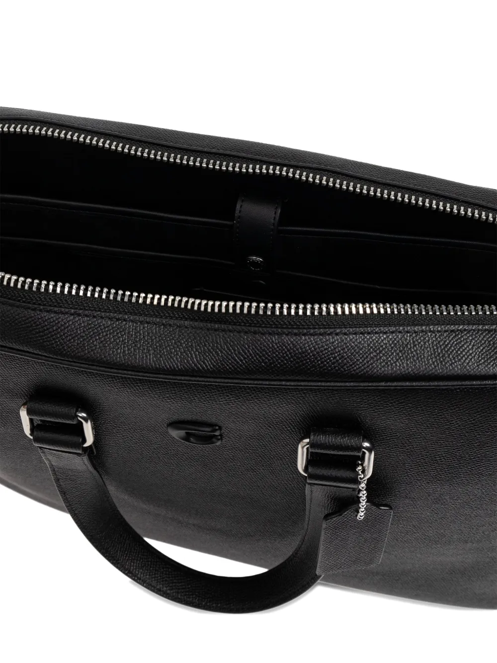 Coach Caden leren aktetas met handgreep Zwart