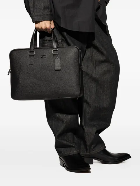 Coach Caden top handle leather briefcase