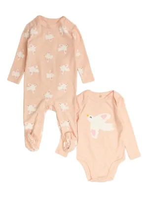 Stella McCartney Kids フローラル ボディスーツ 2枚組 | ピンク