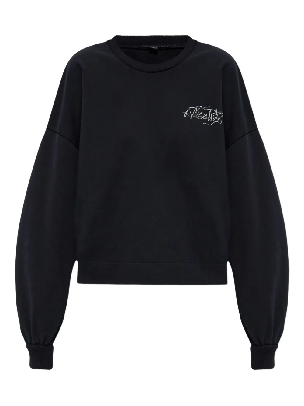 Allsaints Reel Lila Long-sleeve Sweatshirt In Black