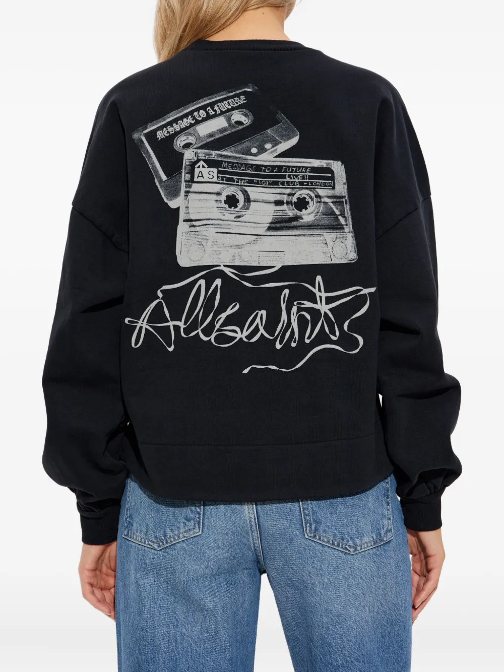 AllSaints Reel Lila sweater met lange mouwen Zwart