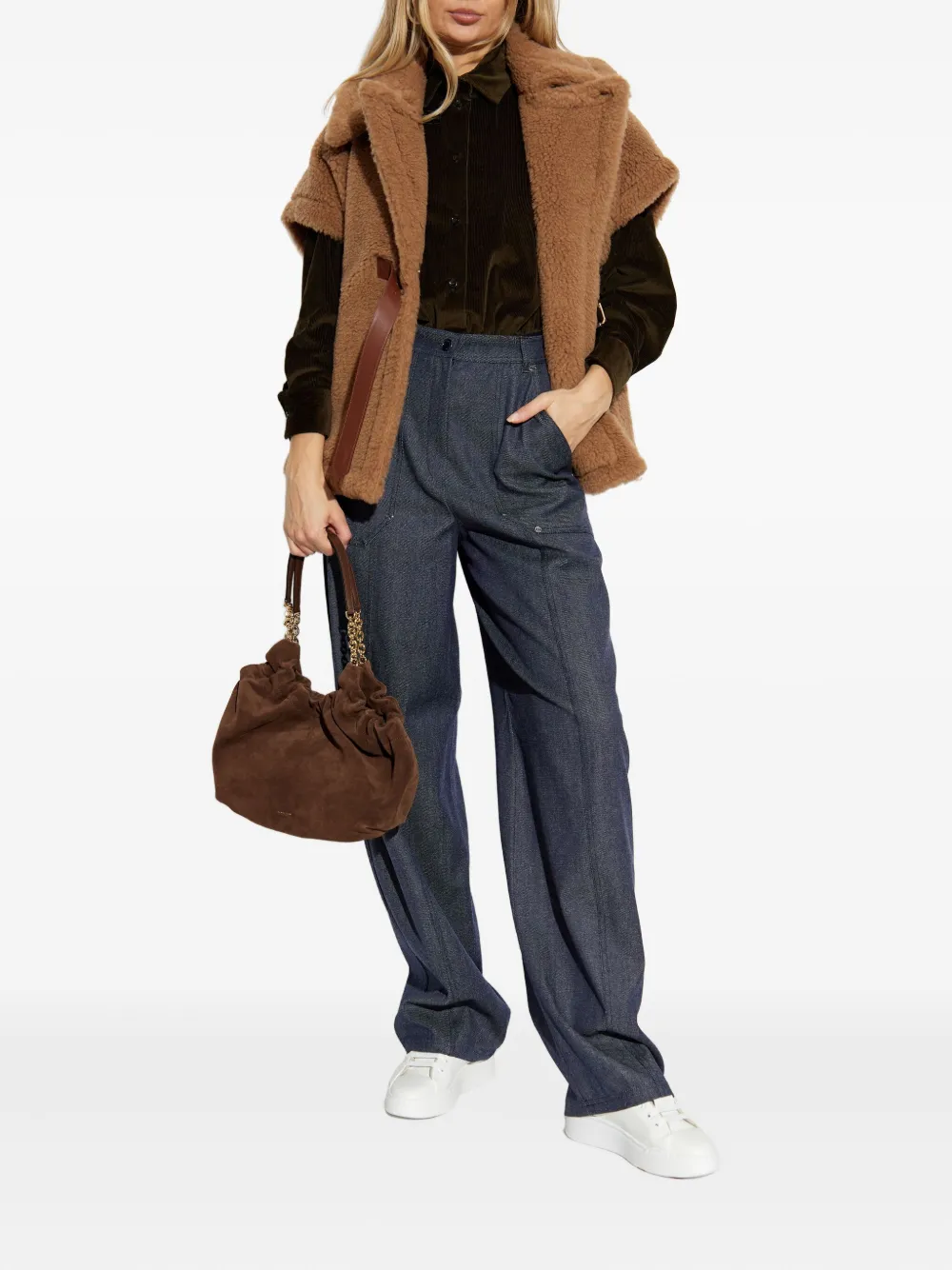 Max Mara Corduroy Bodysuit In Brown