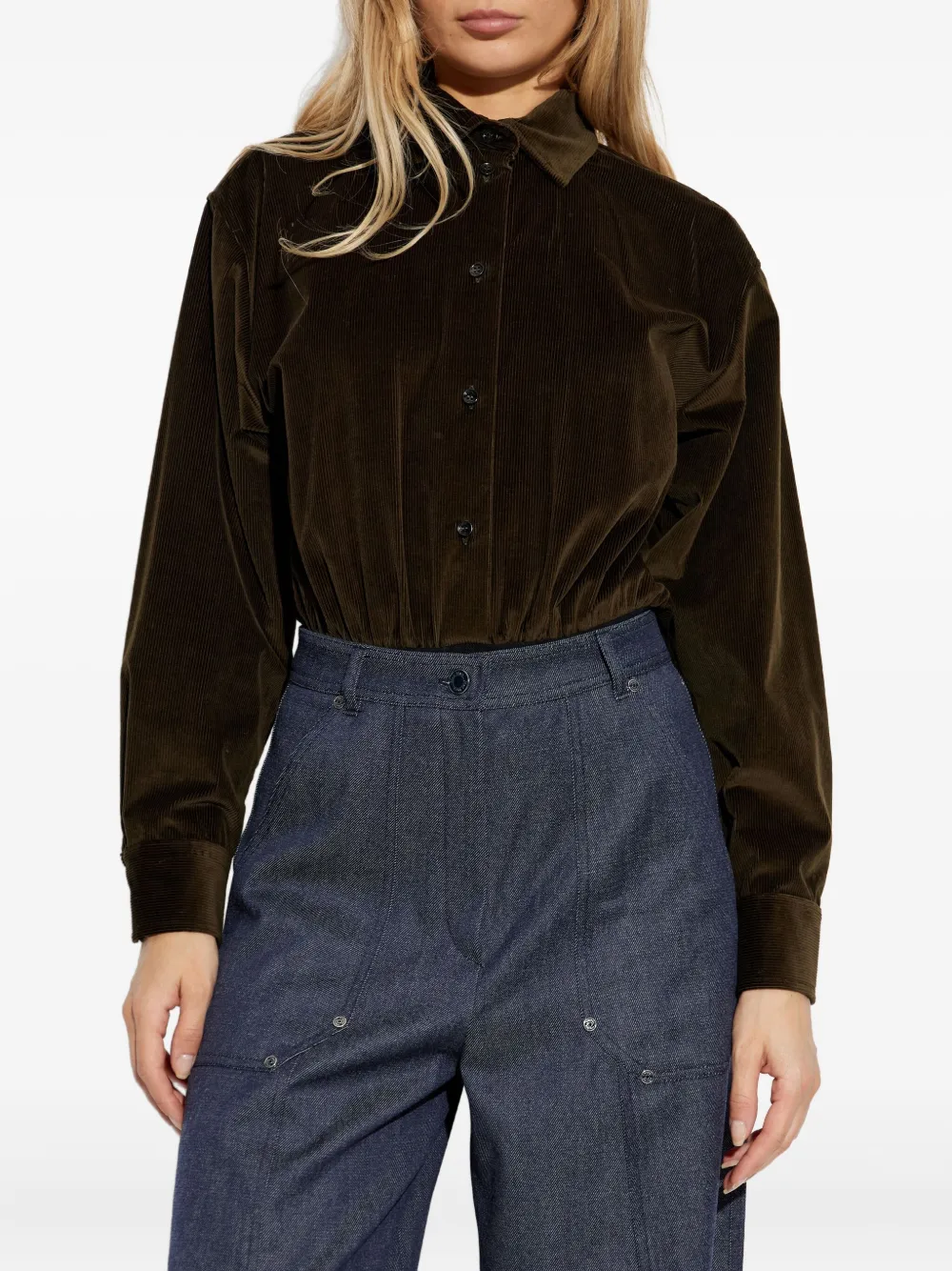 Max Mara Corduroy Bodysuit In Brown