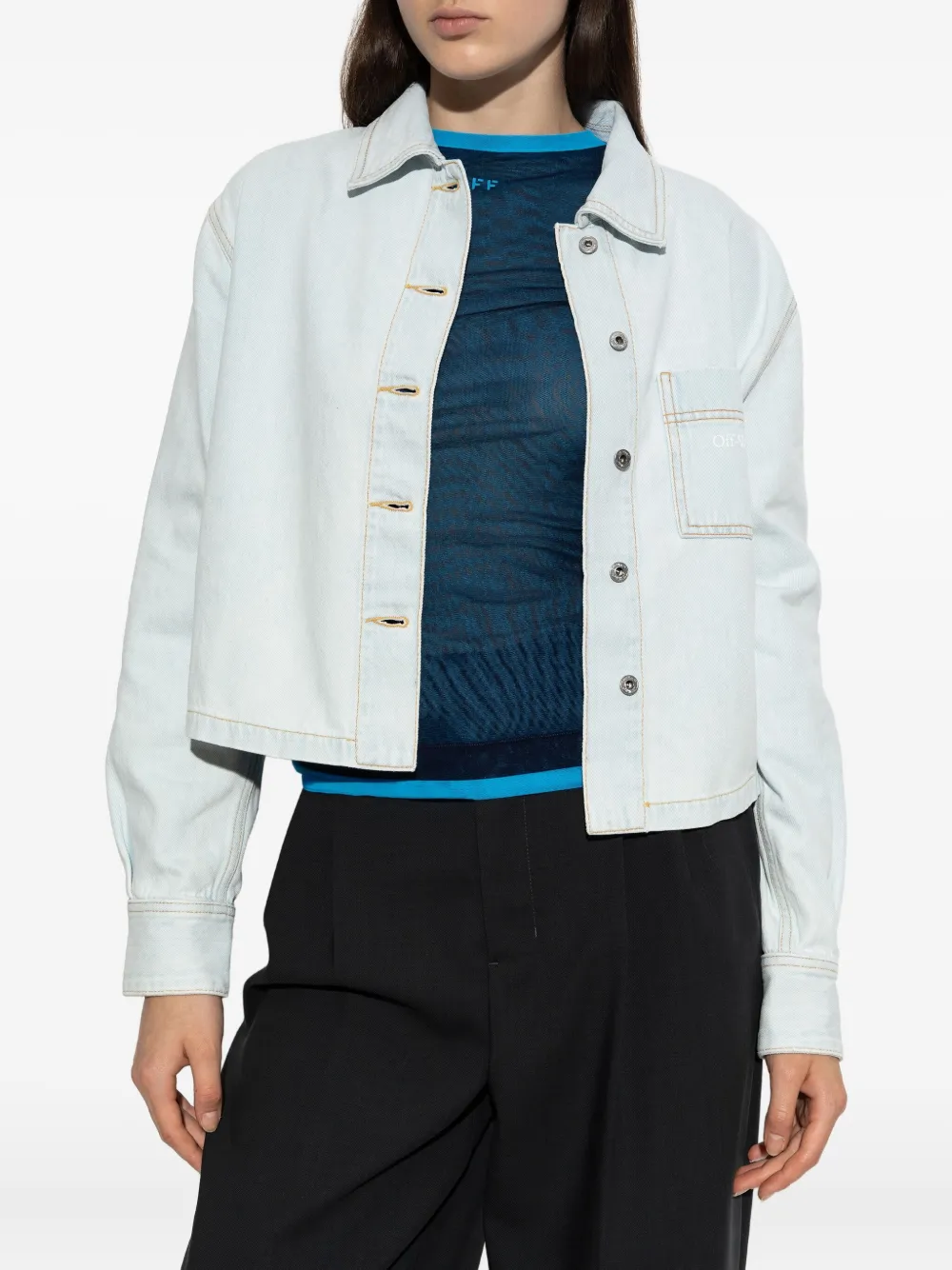 Off-white Long Sleeve Shirt In Blue