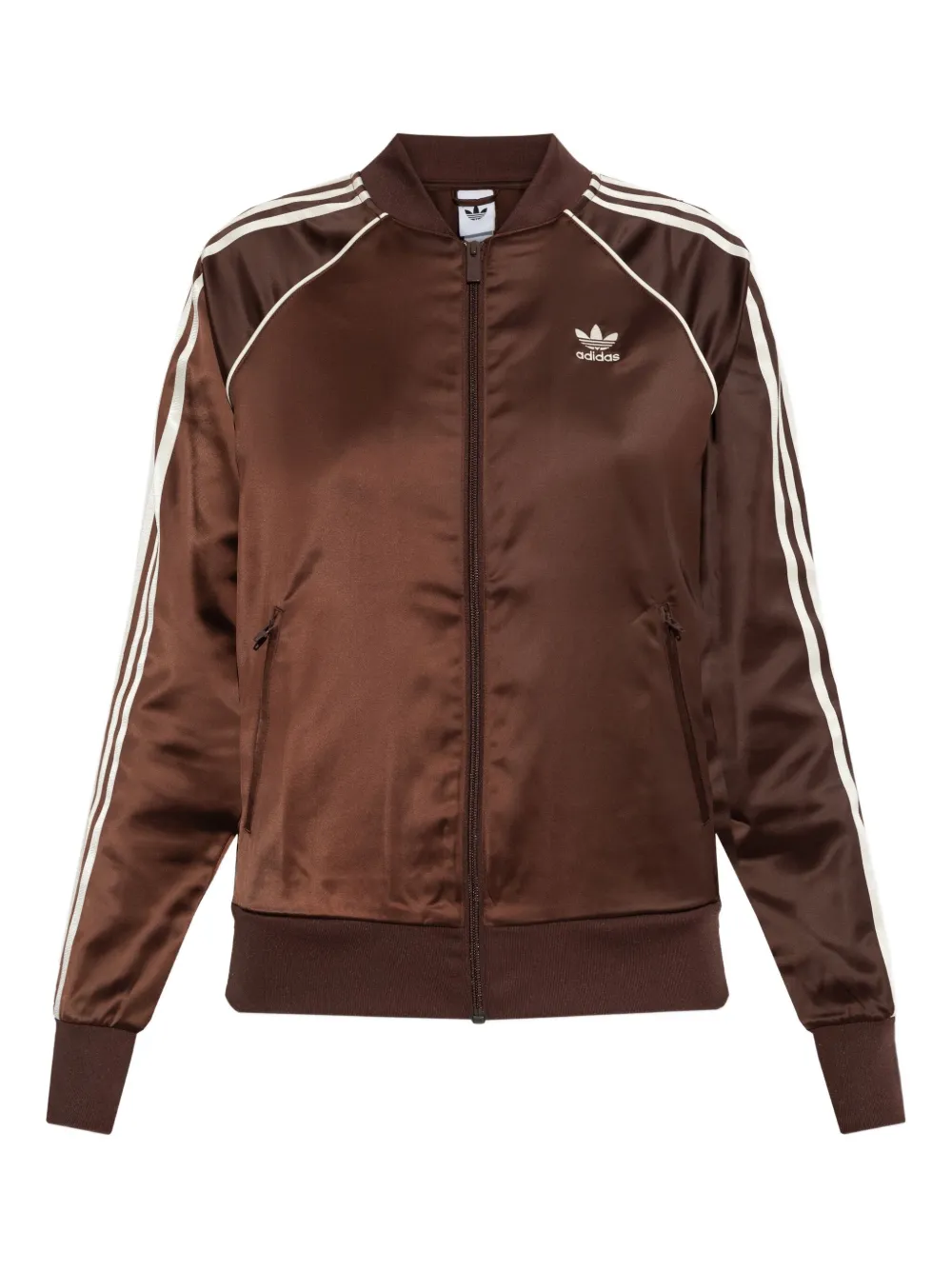 adidas SST Adicolor satin zip-up jacket | Brown | Image 1