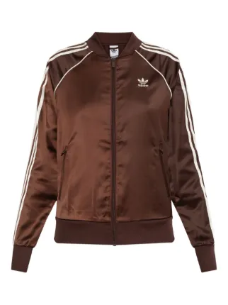 adidas ブラウン ジップアップジャケット S Adidas SST Adicolor Satin zip-up Jacket | Brown | FARFETCH