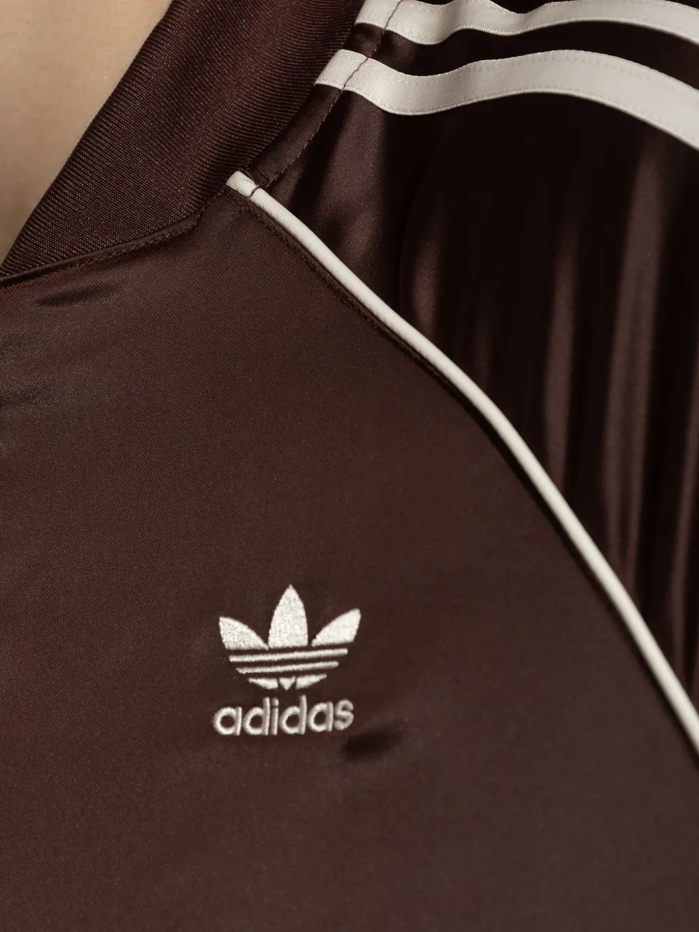 adidas SST Adicolor satijnen jack met rits Bruin