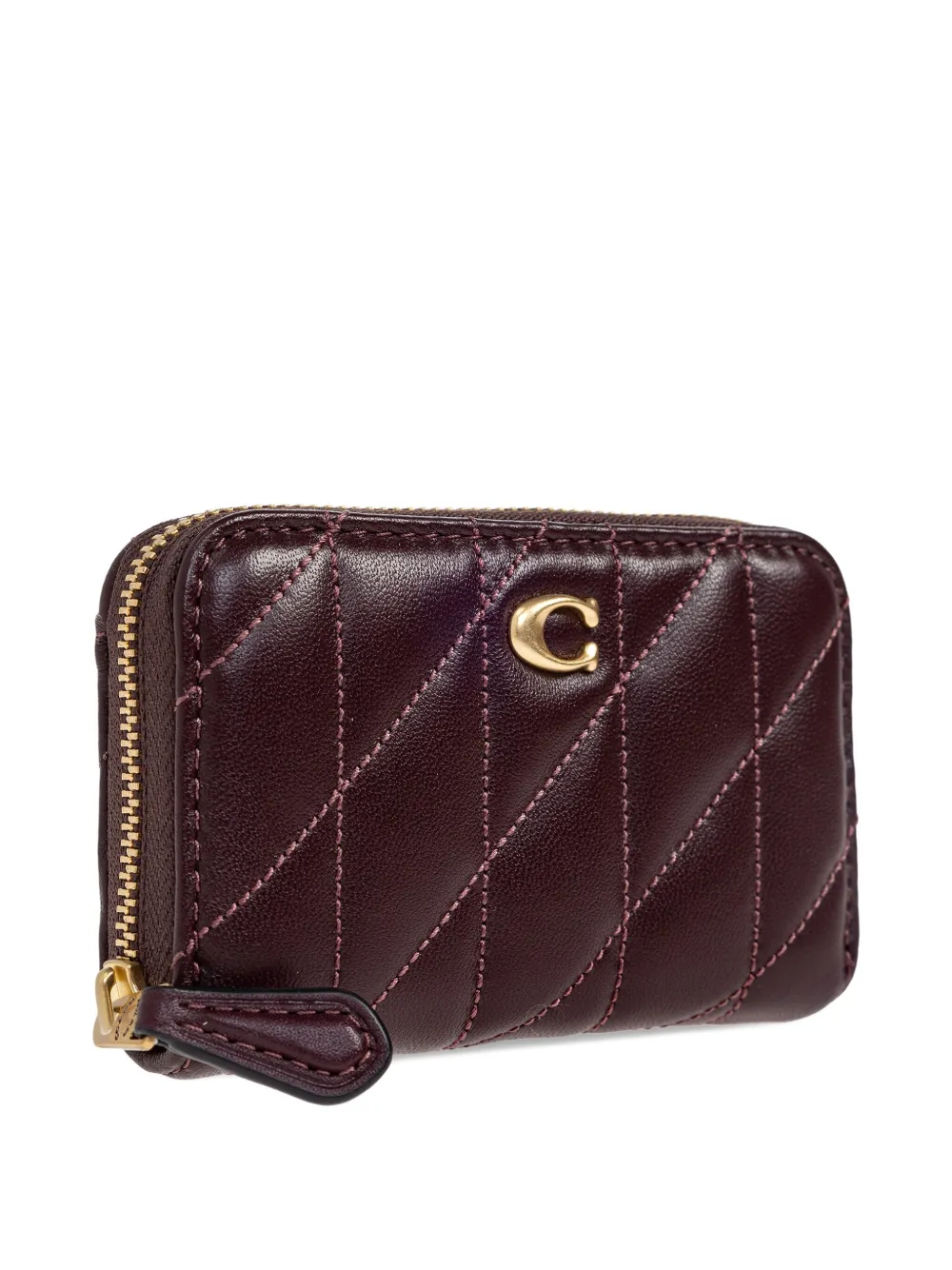 Coach Quilted Logo-plaque Wallet In Red