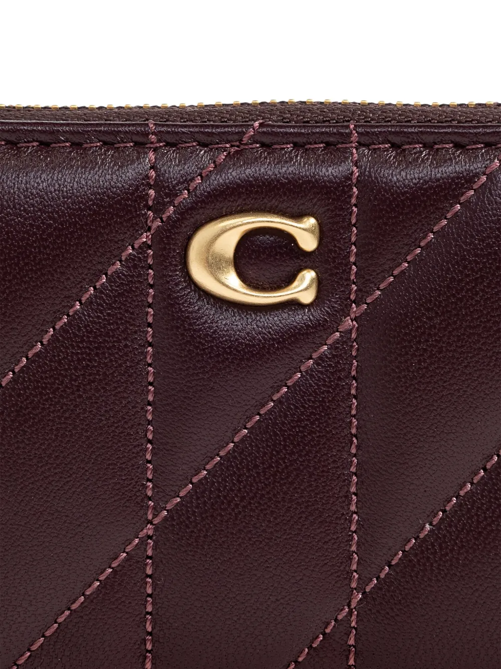 Coach Quilted Logo-plaque Wallet In Red
