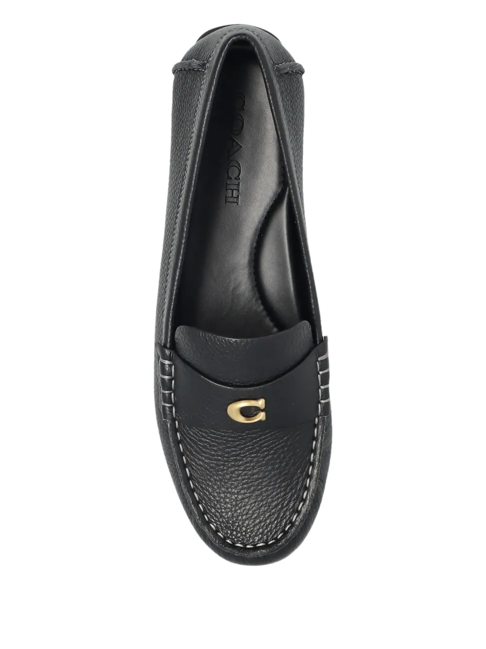 Coach Logo-detail Leather Loafers In Black