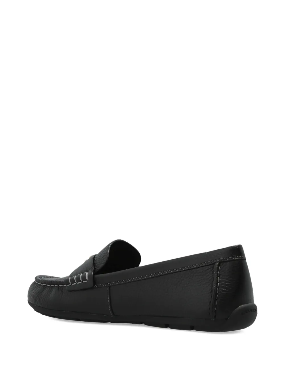 Coach Logo-detail Leather Loafers In Black