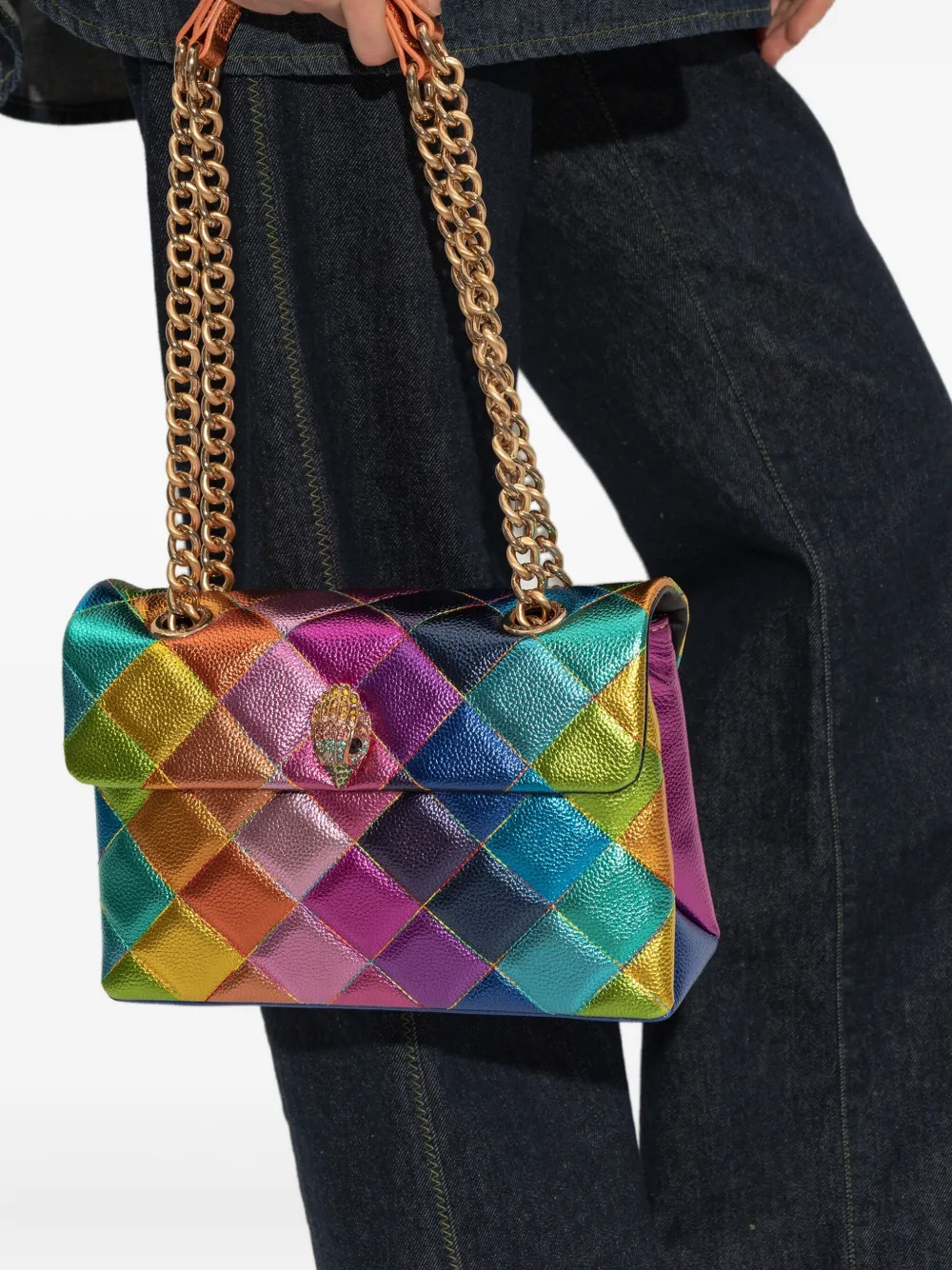 Kurt Geiger London large Kensington quilted chain shoulder bag - Roze
