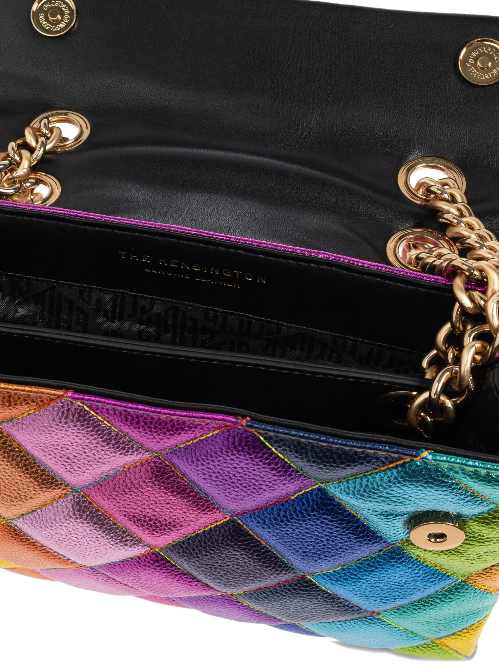 Kurt Geiger London Grote Kensington gewatteerde schoudertas met ketting Roze