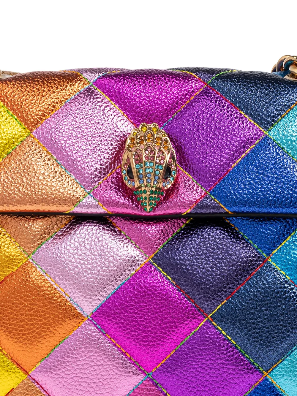 Kurt Geiger London Grote Kensington gewatteerde schoudertas met ketting Roze