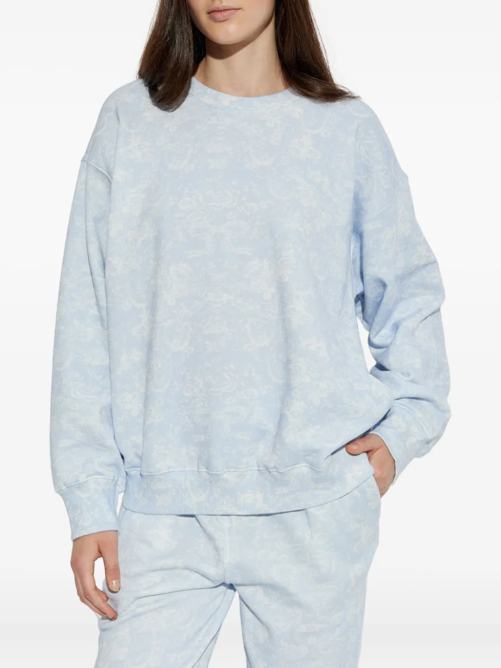 Loveshackfancy Palo Patterned Sweatshirt In Blue