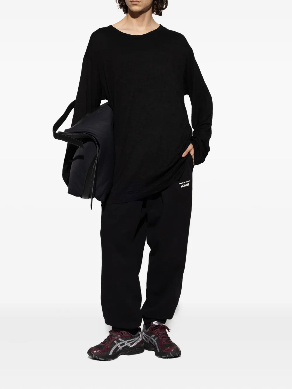Yohji Yamamoto long-sleeved T-shirt - Zwart