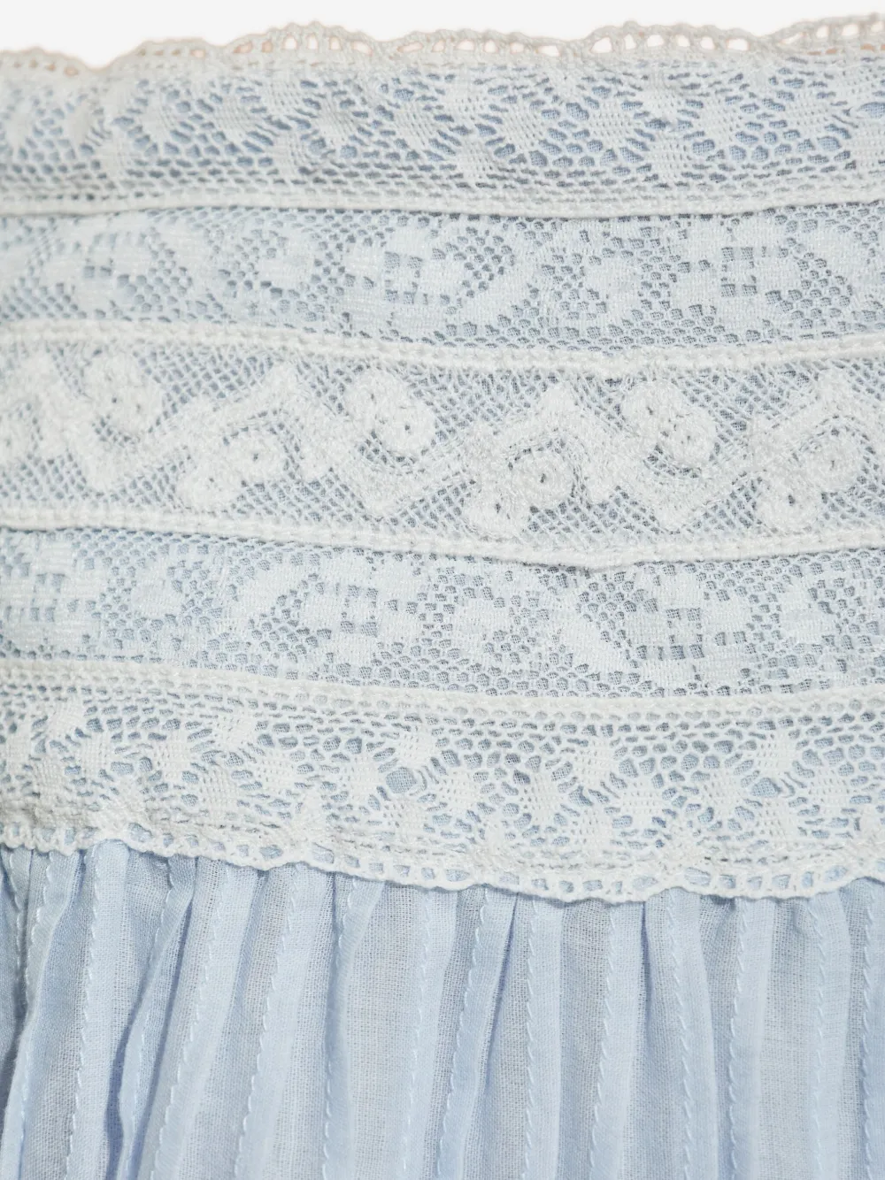 Loveshackfancy Levant Lace-trim Mini Skirt In Blue