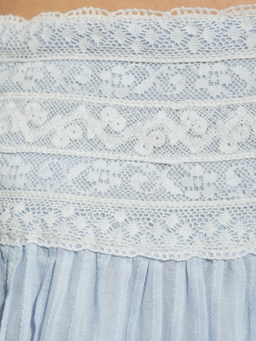 LoveShackFancy Levant mini-rok met afwerking van kant Blauw