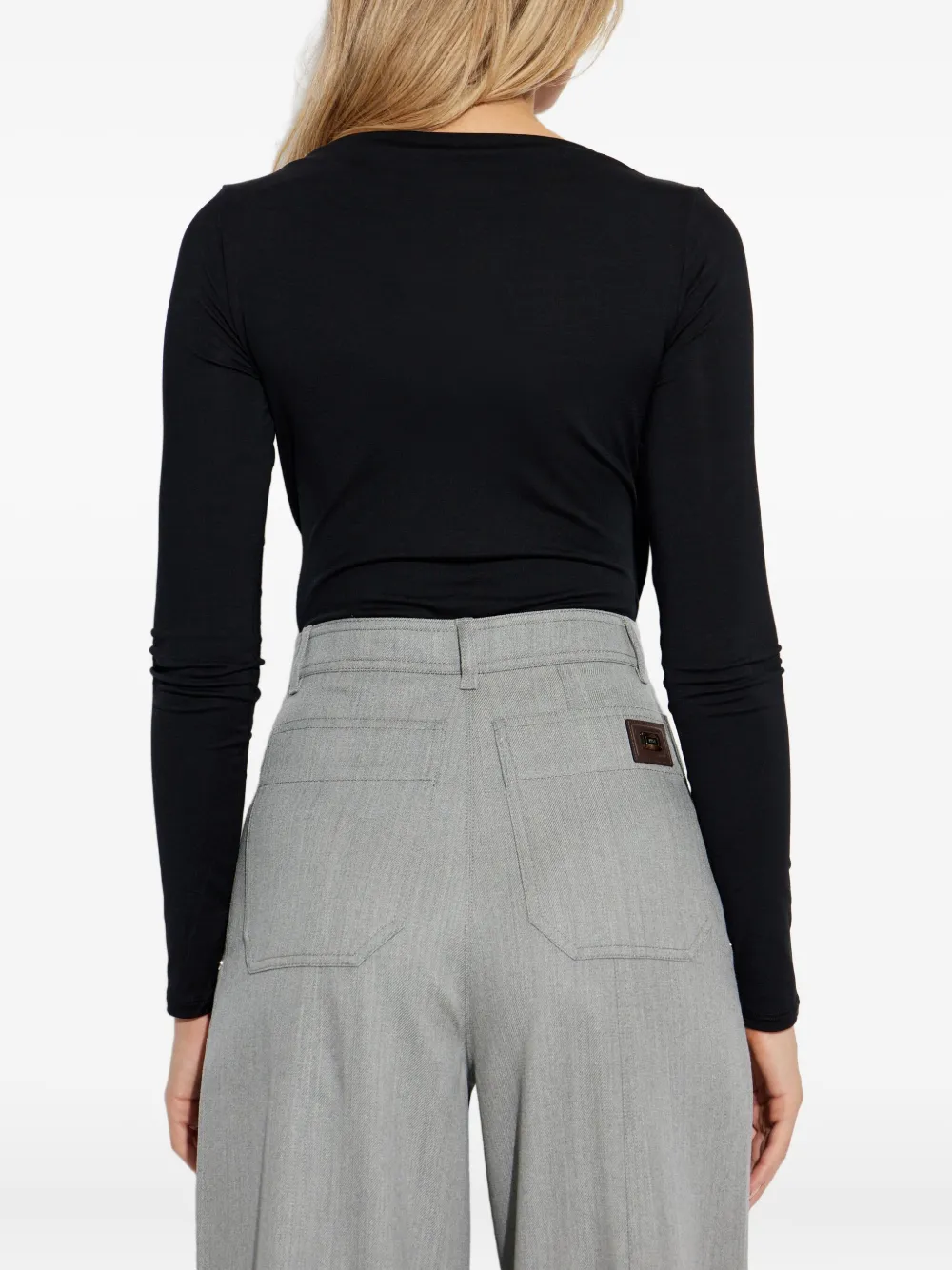 Max Mara Cicladi body met wikkelstijl Zwart