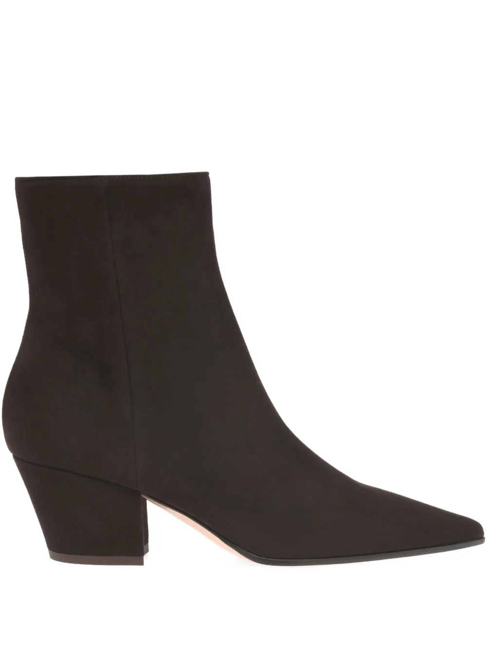 Gianvito Rossi 55mm Keinna Pointed-toe Block-heel Boots In Brown