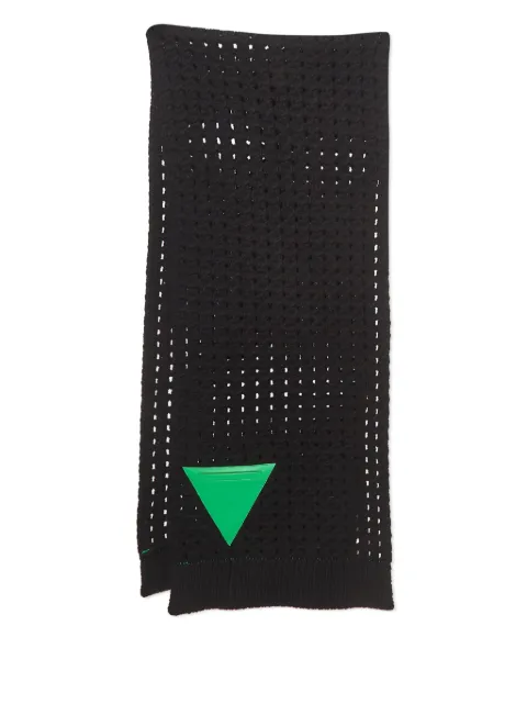 Bottega Veneta Pre-Owned triangle-appliqué open-knit scarf