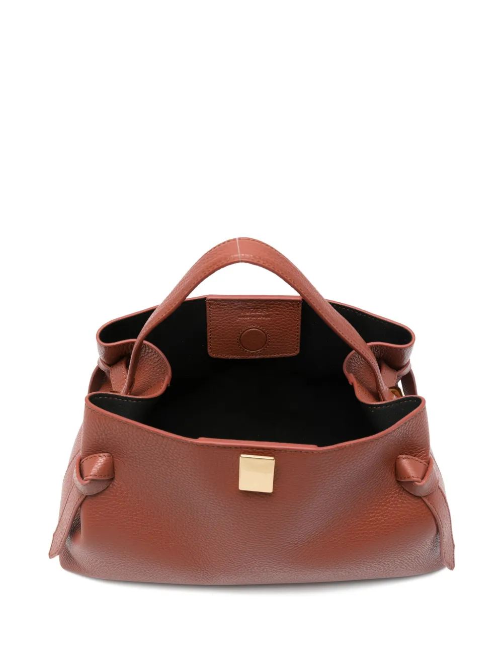 Yuzefi Tote Bag With Knot And Textured Finish In Brown