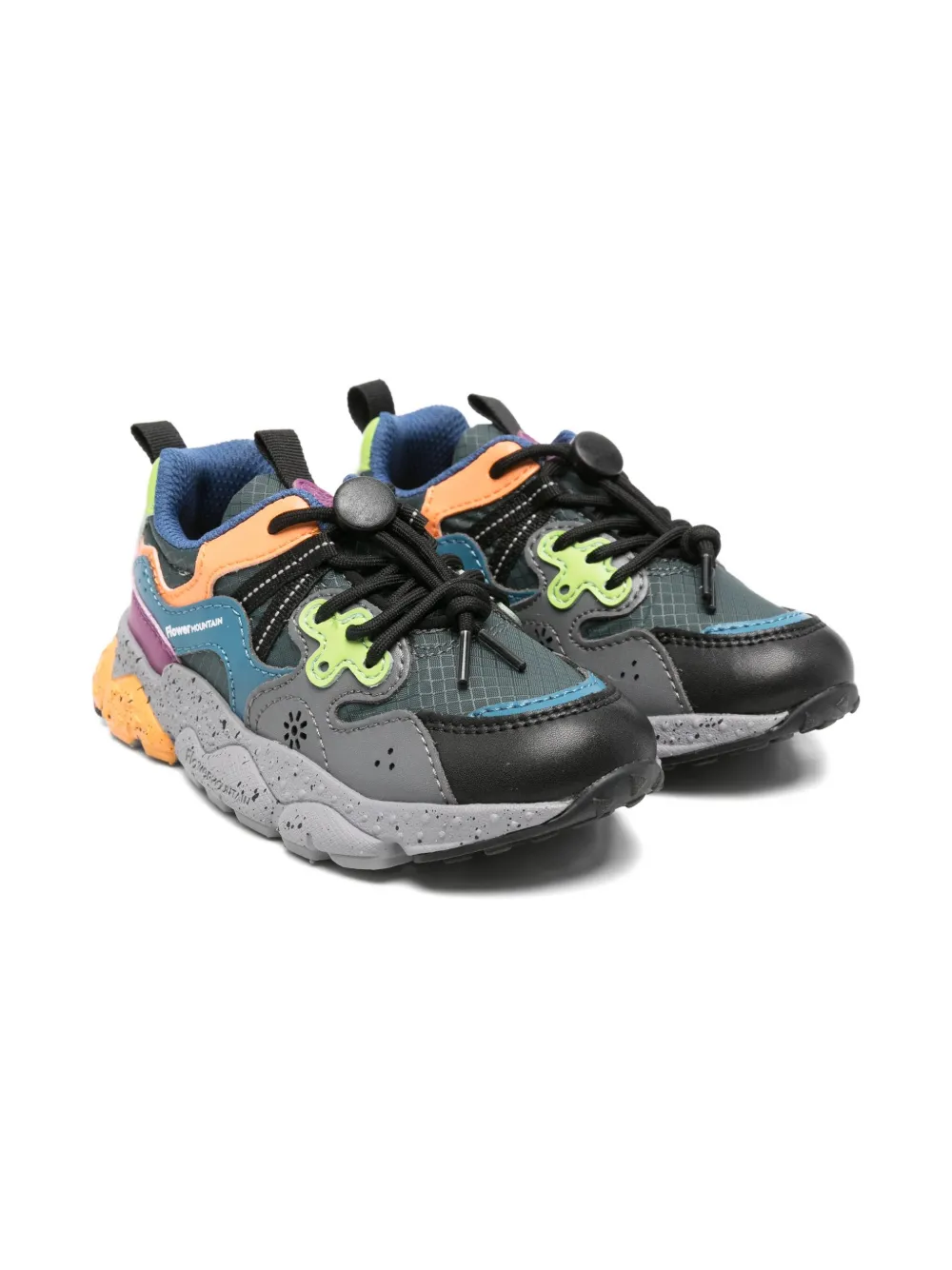 FLOWER MOUNTAIN KIDS Flower Mountain Kids panelled trainers - グレー FLOWER MOUNTAIN KIDS Flower Mountain Kids panelled trainers - グレー