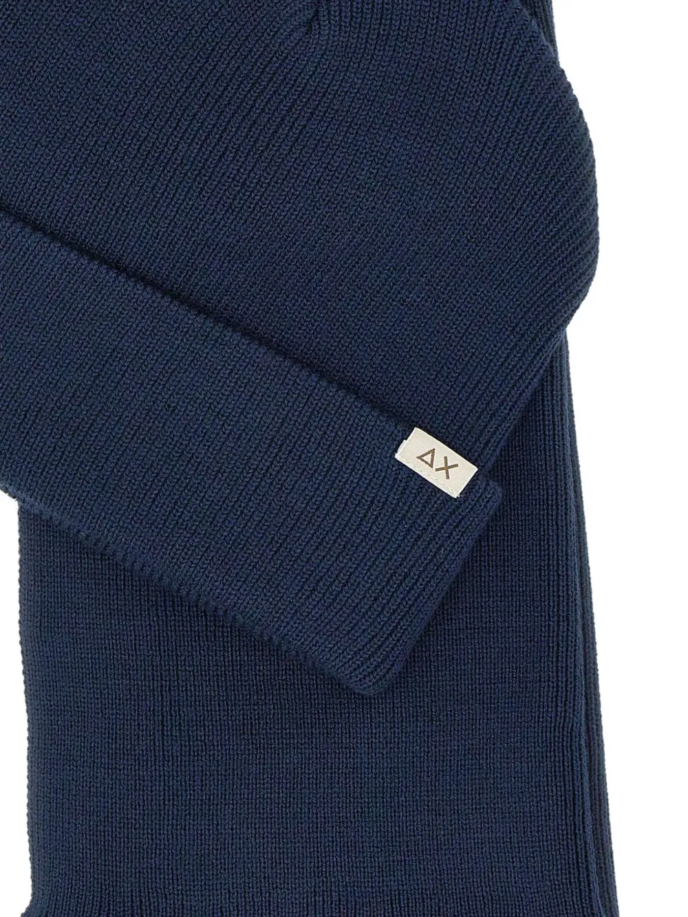 Sun68 Geribbelde muts en sjaal Blauw