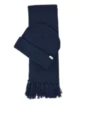 Sun68 micro-ribbed beanie scarf and set - Blue