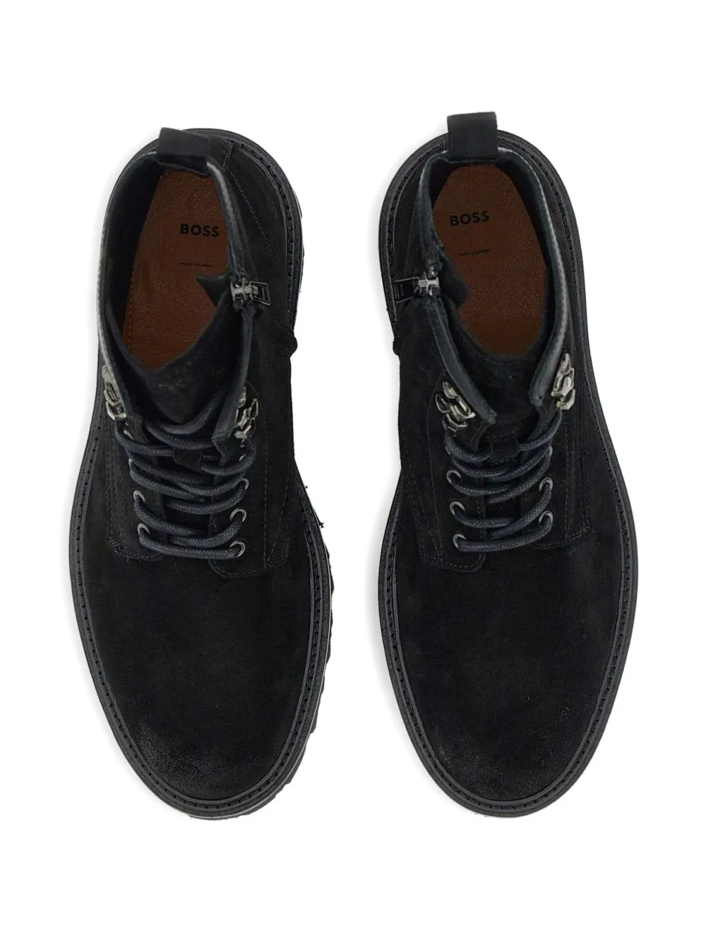 BOSS lace-up leather boots Black