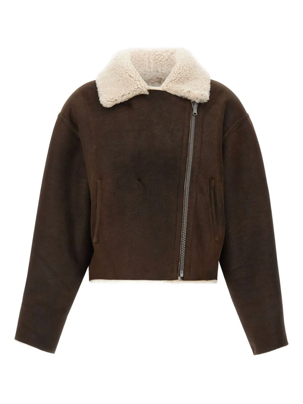 Hiso Aria Reversible Shearling Jacket In Brown