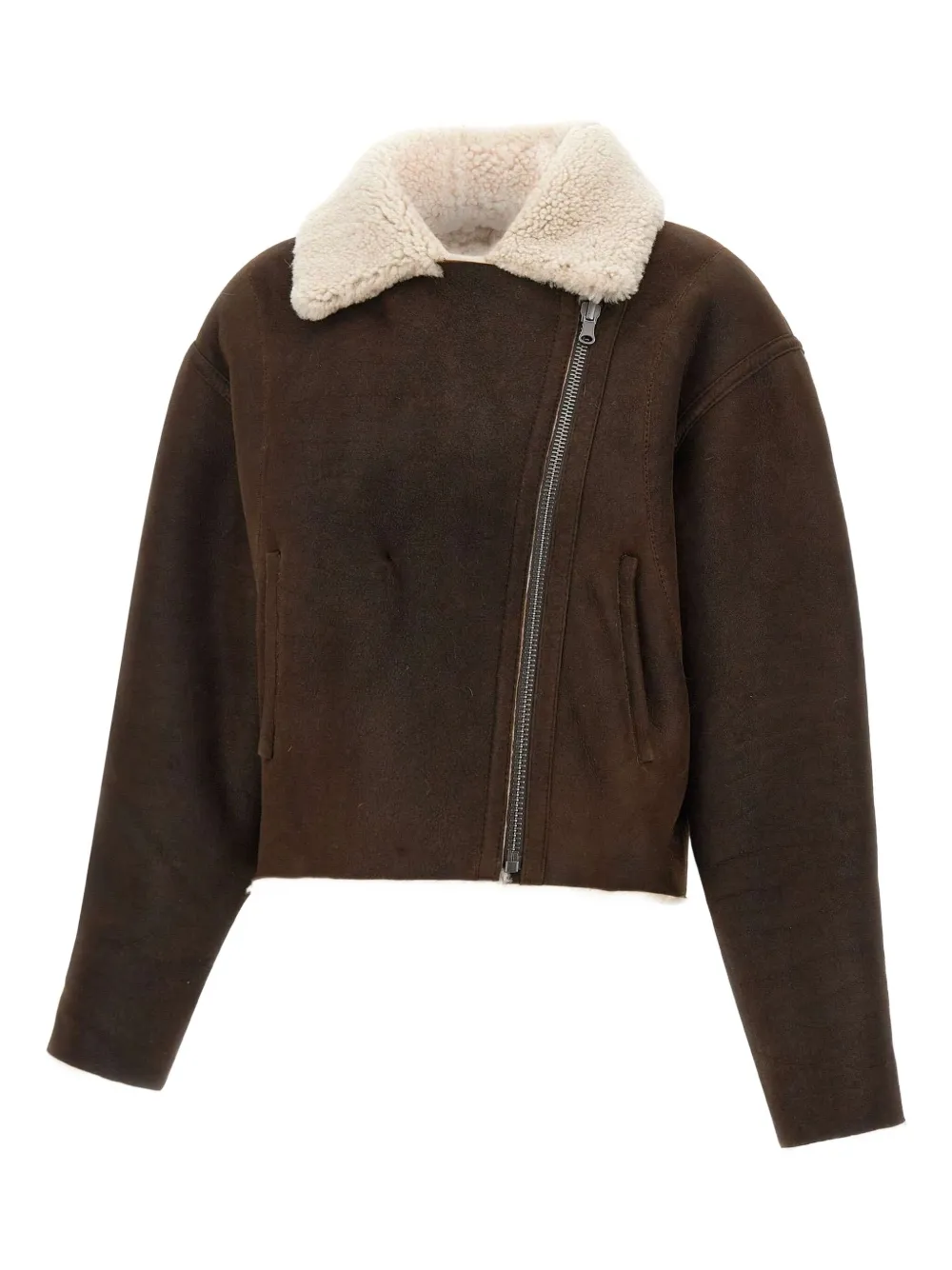Hiso Aria Reversible Shearling Jacket In Brown