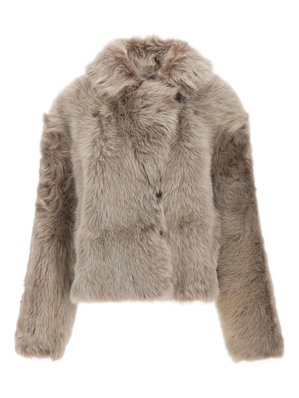 Hiso Toska Shearling Jacket In Gray