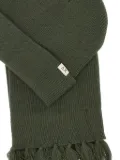 Sun68 ribbed fringed-scarf beanie set - Green